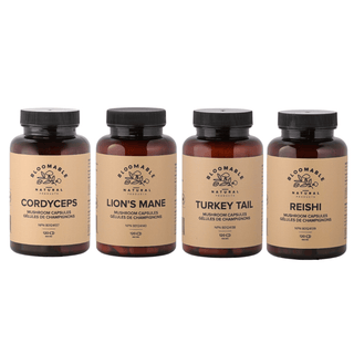 Bloomable Mushroom Capsule Bundle - Lion's Mane, Turkey Tail, Reishi, and Cordyceps Mushroom Powder Capsules (120 capsules) - Bloomable Natural Products