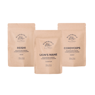 Bloomable Trio Bundle - Lion's Mane, Reishi and Cordyceps Mushroom Powders - Bloomable Natural Products