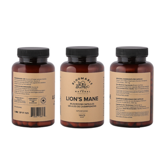 Bloomable Medicinal Mushroom Capsule Bundle - Lion's Mane, Turkey Tail, Reishi, and Cordyceps Mushroom Powder Capsules (120 capsules)